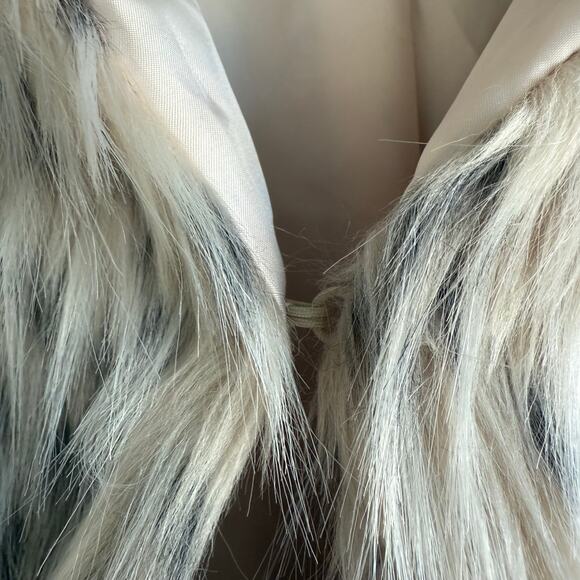 Topshop Faux Fur Jacket Teddy Plush Animal Print Y2K Model Off Duty Coat Size 6 - Picture 6 of 8